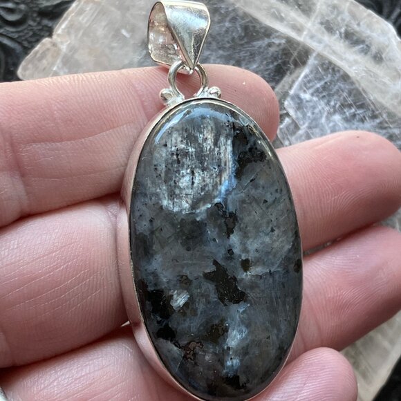 Larvikite Pendant Crystal Stone Jewelry - Picture 4 of 8